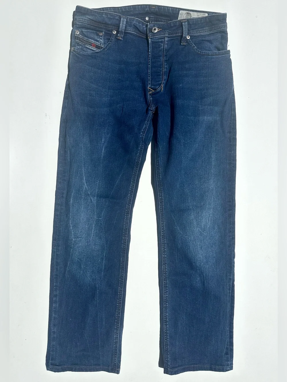 Diesel Larkee Men's Straight Stretch Jeans in Deep Blue Denim, W 31 L 30